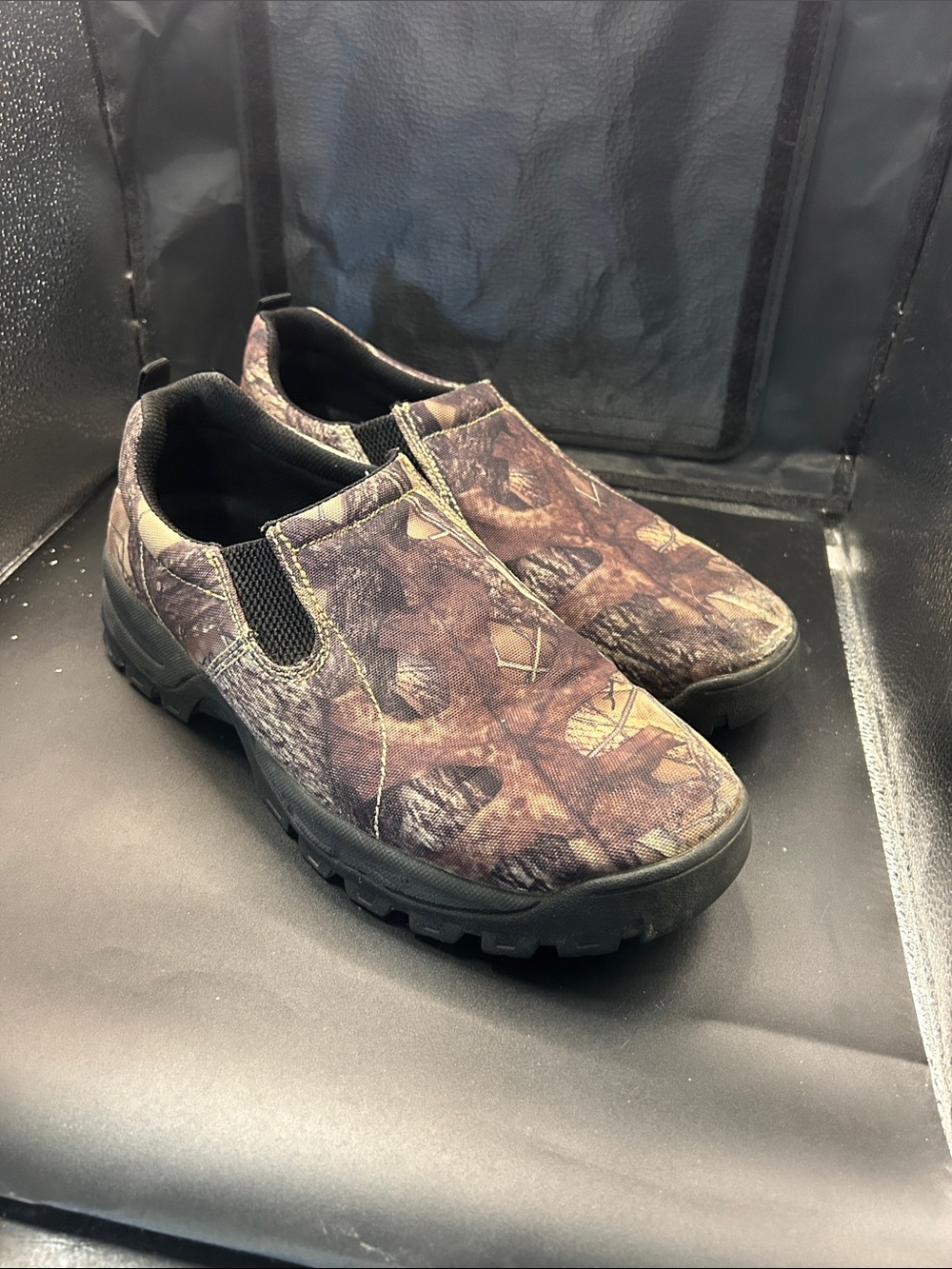 RedHead Brown Camo Slip-On Work Shoes